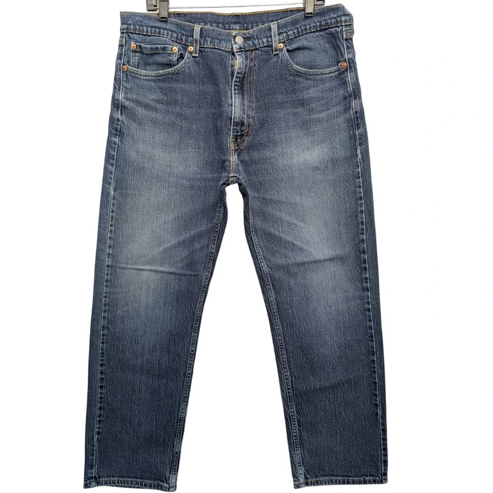 Levi's 505 Regular Fit Jeans Mens 38x30 Blue Medium Wash Straight Leg 00505-2018